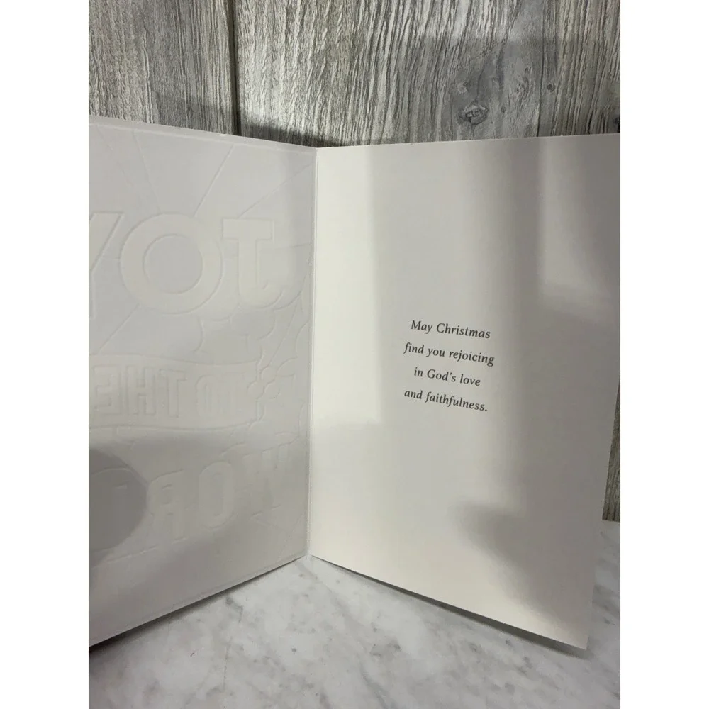 American Greetings Joy to the World Christmas Cards Stained‎ Glass Foil Boxed